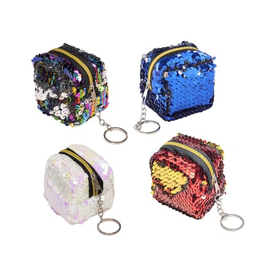 GALPADA 4 Stück Kinder Geldbörse Münzbeutel Aufbewahrungstasche für Kleingeld Tragbare Leichte Handtasche mit Schlüsselring für Mädchen und Jungen von GALPADA