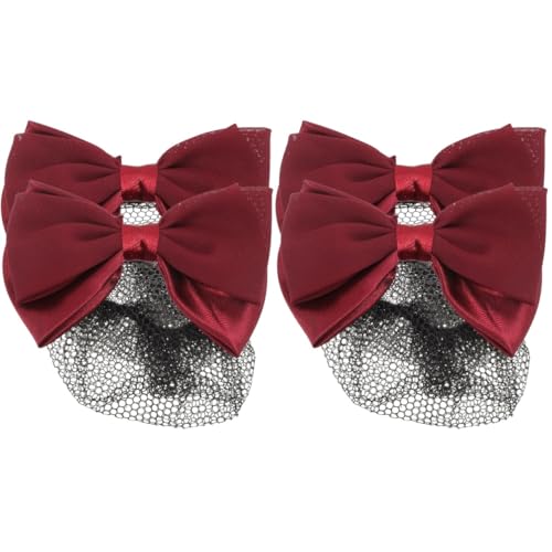 GALPADA 4 Stück Haarnadel Haarspange Haarnetz Schleife Haar Accessoire Haarklammern Haarklammern Haarroller Haarspangen Netzschleifen Für Haare Damen Haarnetz Haarknoten von GALPADA