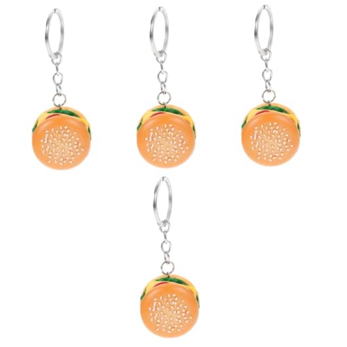 GALPADA 4stücke Burger Schlüsselanhänger Anhänger Lustiger Hamburger Charm Für Taschen Und Schlüssel Süßes Fast-Food- Leicht Und Tragbar Für Schlüssel Und Rucksäcke von GALPADA