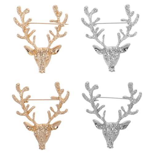GALPADA 4 Stück Hirschkopf Brosche Für Hüte Jubiläumsgeschenke Für Sie Personalisierter Schmuck Für Frauen Dekorative Anstecknadel Hirsch Für Männer Kostümschmuck Broschen von GALPADA