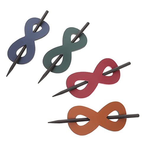 GALPADA 4 Stück Leder Haarstäbe für Damen Hochwertige Haarklammern und Haarnadeln für Hochsteckfrisuren und Geeignet für Verschiedene Haartypen von GALPADA