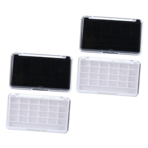 GALPADA 4 Stück Leere Kosmetikbox für Lidschatten und Lippenstift DIY Tray mit Fächern Weiß und Schwarz für Makeup und Kreative Projekte von GALPADA
