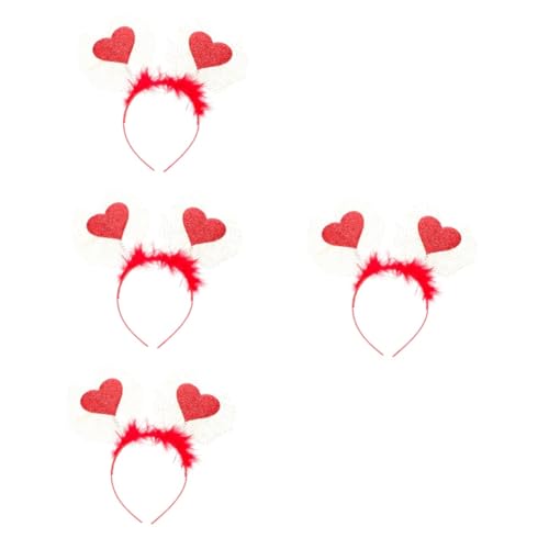 GALPADA 4 Stück Liebes-feder-stirnband Herzkopf Bopper Romantischer Kopfsprung Valentinstag Haarschmuck Liebe Herz Haarband Liebe Pailletten-stirnband Oszilloskop Foto Plastik Fräulein von GALPADA