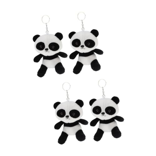 GALPADA 4stücke Plüsch Panda Schlüsselanhänger Cartoon Kuscheltier Schlüsselring Für Taschen Rucksäcke Und Autos Perfektes Für Panda-Liebhaber von GALPADA