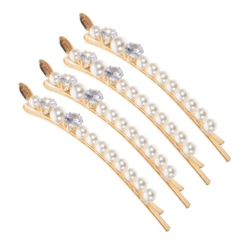 GALPADA 4 Stück Perlen Haarklammern mit Strasssteinen Stabile Metall Haarnadeln für Frauen und Mädchen Rutschfestes Design Modischer Haarschmuck für Hochzeit und Alltag von GALPADA