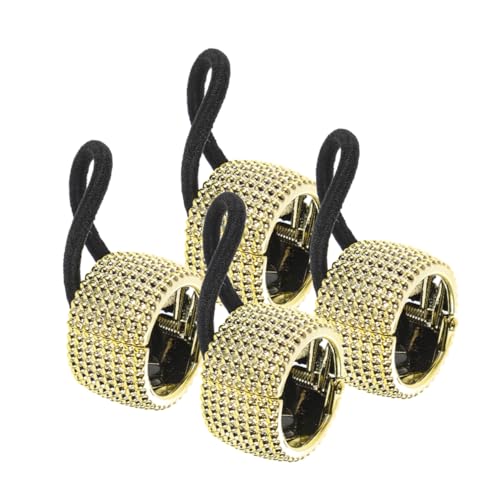 GALPADA 4 Stück Ponytail Cuff Haargummi für Damen Elastische Haarschmuck Ringe Gold für Dünnes und Dickes Haar Stylisches Haaraccessoire für Alltag und Sport von GALPADA