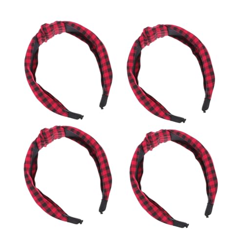 GALPADA 4stücke Stirnband Rot Breit Für Damen Kopfschmuck Haarreifen Kostüm Accessoires Mit Umwickelt Für Alltag Yoga Und Sportaktivitäten von GALPADA
