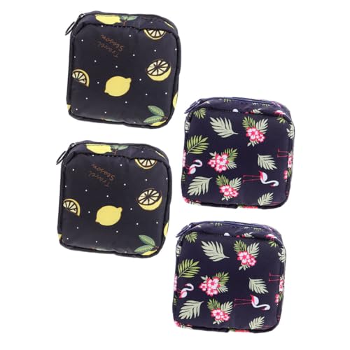 GALPADA 4 Stück Sanitary Napkin Storage Bags aus Strapazierfähigem Canvas Modisch und Unauffällig für Damenbinden und Vielseitig für Schüler Büro und Reisen Farbenfrohes Design Langlebig von GALPADA