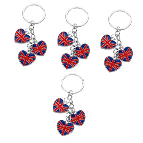 GALPADA 4 Stück Schlüsselanhänger Souvenirs Londoner Taschenanhänger Mit Britischer Flagge Britische Partydekorationen Britisches Hängeornament Britisches Ornament Zinklegierung von GALPADA
