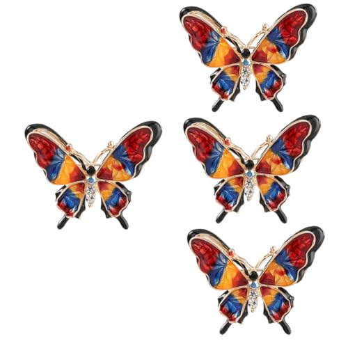 GALPADA 4 Stück Schmetterlingsbrosche Vintage Dekor Strassnadeln Dekorieren Retro Dekor Pulloverbrosche Kreative Brosche Für Hüte Modebrosche Schmetterlingsnadeln Miss von GALPADA