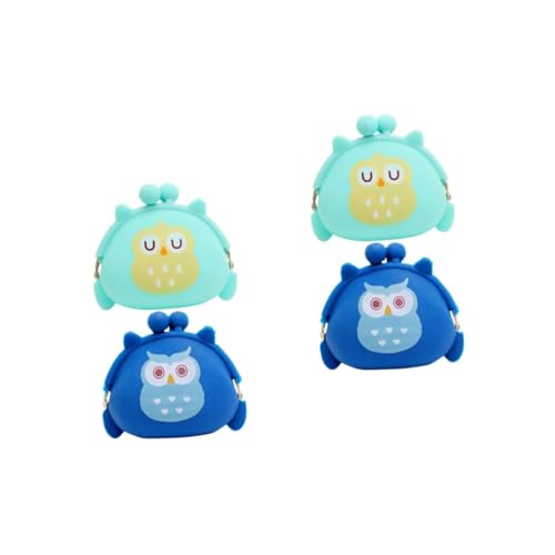 GALPADA 4stücke Cartoon Münzbörse Aus Silikon Für Mädchen Und Junge Mädchen Kleine Geldbörse Mit Eulen-Design Für Münzen Kopfhörer Und Karten Leicht Und Handlich von GALPADA