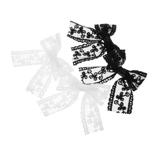 GALPADA 4 Stück Spitzen Bogen Haarklammern Damen Haarschmuck Vielseitig für Haarlängen Langlebig Verarbeitet Modisch und Schnell zu Stylen Schwarz Weißes Design von GALPADA
