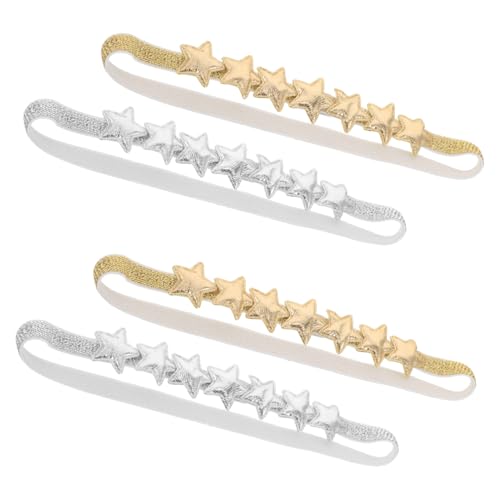 GALPADA 4 Stück Stirnband Mit Fünfzackigem Stern Stirnbänder Für Babys Mädchen Neugeborene Mädchen Stirnbänder Haarband Für Stern Haar Accessoire Stirnband von GALPADA