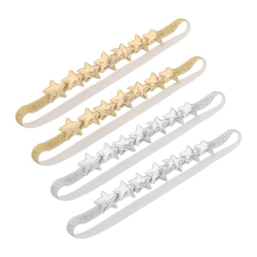 GALPADA 4 Stück Stirnband Mit Fünfzackigem Stern Stirnbänder Für Neugeborene Mädchen Stirnband Für Kleinkinder Säuglingsstirnbänder Haar Accessoires Stirnbänder von GALPADA