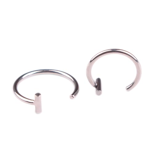 GALPADA 4 Stück Teiliges Edelstahl Nasenring C Form Falscher Nasenpiercing Schmuck Schwarz und Stahlfarben jeweils für Damen Komfortabel und Hautfreundlich von GALPADA