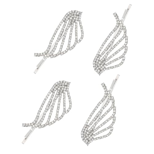 GALPADA 4 Stück Teiliges Flügel Haarklammern mit Strahlenden Strasssteinen Langlebige Haarspangen für Seitenscheitel Design für Mädchen und Damen für Verschiedene Frisuren und Festliche von GALPADA