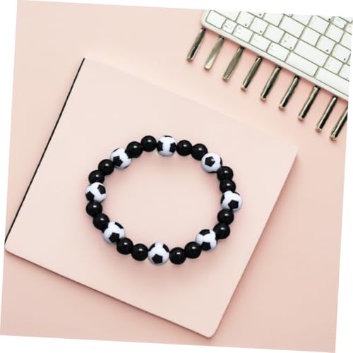 GALPADA 4 Stück Teiliges Fußball Armband Herren Sportarmbänder aus Resin Beaded Schmuck für Fans Alltagsgebrauch und Spieltage von GALPADA
