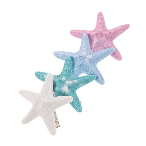 GALPADA 4 Stück Teiliges Haarclip Meerjungfrau Stil Bunte Seestern Haarnadeln aus Langlebigem Resin Haarklammern für Damen und Mädchen Geeignet für Strand Party und Hochzeit von GALPADA