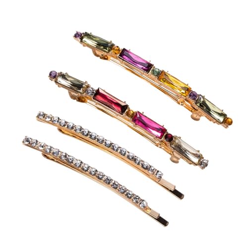 GALPADA 4 Stück Teiliges Haarklammer aus Metall mit Bunten Funkelnden Strasssteinen Langlebige Haarschmuck Clips für Damen Vielseitig für Büro Alltag und Anlässe Geeignet von GALPADA