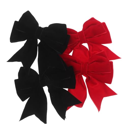 GALPADA 4 Stück Teiliges Haarschleifen für Mädchen Alligator Haarspangen Robustes Haarschmuck für Teenager Vielseitige Haaraccessoires für Rot Schwarz von GALPADA