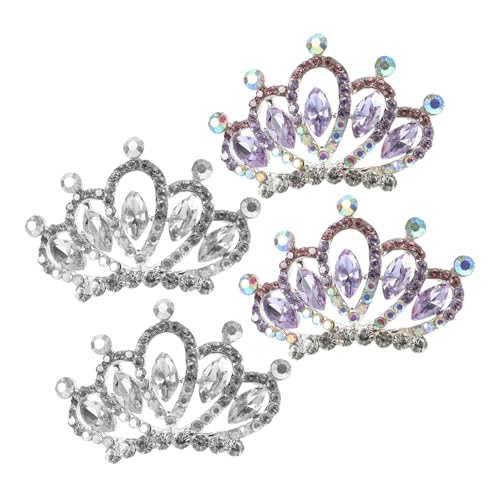 GALPADA 4 Stück Teiliges Haarschmuck Mini Tiara Haarkämme mit Funkelnden Strasssteinen Kleine Haaraccessoires für Hochzeit Party und Festliche Anlässe von GALPADA