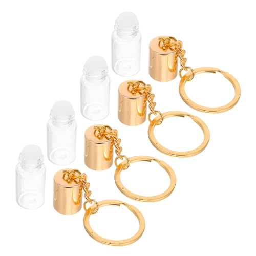 GALPADA 4 Stück Teiliges Mini Parfümflaschen Schlüsselanhänger mit Schraubverschluss Auslaufsicher Vielseitiger Wishing Bottle Anhänger für Duftöle Reise Taschen und Schlüsselanhänger von GALPADA