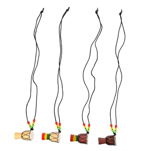 GALPADA 4 Stück Teiliges Mini Trommel Anhänger Langlebige Halskette mit Afrikanischem Schlagzeug Design Modisches Schmuckstück für Frauen Geeignet für Partys und Alltag von GALPADA