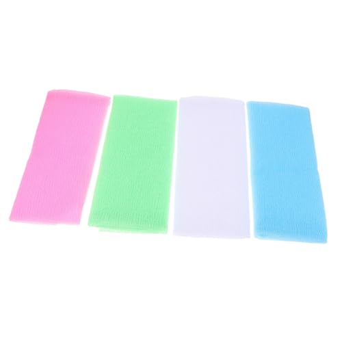 GALPADA 4 Stück Teiliges Peeling Rückenwäscher Dusche aus Nylon Langes Wiederverwendbares Körper Peeling Handtuch mit Reichhaltigem Schaum für Sanfte Hautreinigung und Komfortables von GALPADA
