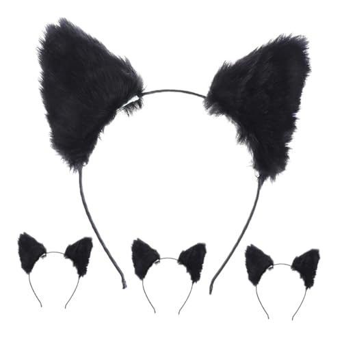 GALPADA 4stücke Fuchs Ohr Stirnband Weicher Plüsch Für Cosplay Party Zubehör Mit Tierohren Design Für Damen Herren Halloween Accessoire Kopfband von GALPADA