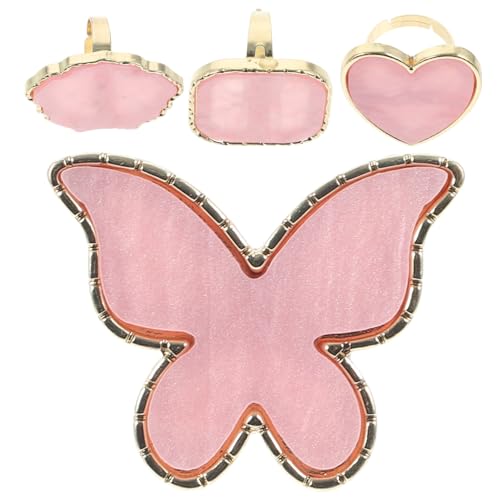 GALPADA 4 Stück Teiliges Ring Nail Art aus Robustem Harz mit Glatten Kanten Praktischem Nagellack Mischpalette Design Tragbar und Sicher für Kreative Nageldesigns bei Frauen von GALPADA