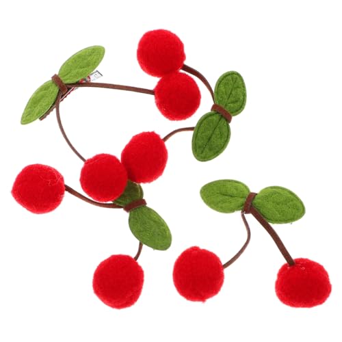 GALPADA 4 Stück Teiliges Rote Kirsch Haarspangen aus Süßer Haarschmuck für Teenager Mädchen Rutschfeste Haarclips für Zartes Haar Modische Accessoires für Alltag und Besondere Anlässe von GALPADA
