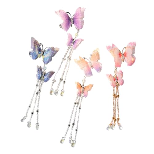 GALPADA 4 Stück Teiliges Schmetterling Haarklammern mit Quaste Haarspangen für Damen für Besondere Anlässe und Kreative Frisuren von GALPADA