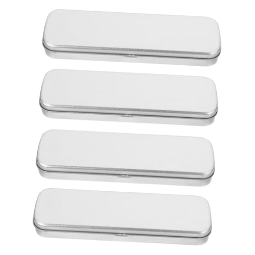 GALPADA 4 Stück Teiliges Stabiles Multifunktionales Stifteetui Silber Praktische Aufbewahrungsbox für Schüler Langlebiger Federmäppchen Organizer für Schreibwaren von GALPADA