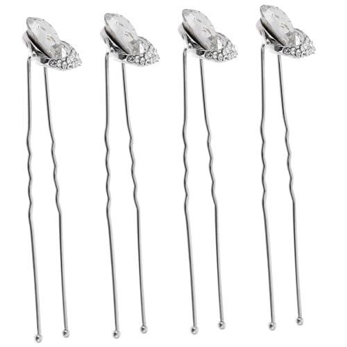 GALPADA 4 Stück Teiliges Strass Haarnadeln für Braut Hochzeit Leichte Metall Haarklammern Dezente Weiße Haarschmuck Accessoires für Damen Passend zu Verschiedenen Frisuren und Outfits von GALPADA