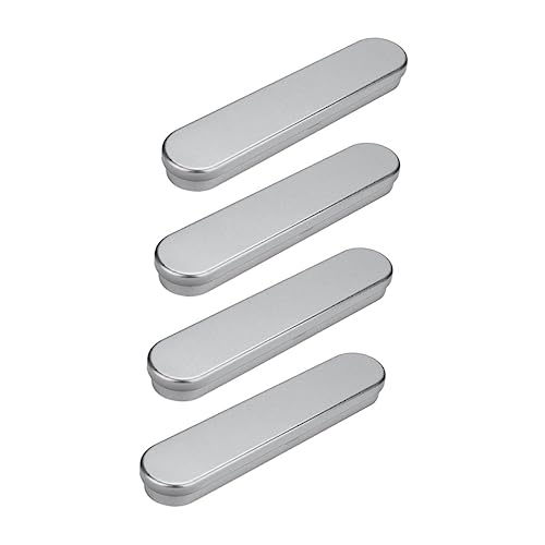 GALPADA 4 Stück Teiliges Tinplate Federmäppchen Einlagige Matte Silberfarbene Stiftebox für Schüler und Büro Langlebige Blechdose zur Aufbewahrung von Kugelschreibern Bleistiften und von GALPADA