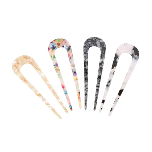 GALPADA 4 Stück Teiliges U förmige Haarnadeln aus Hochwertigem Acetat Einfache Vintage Haarspangen für Damen Stilvolle Haarschmuck accessoires für Hochsteckfrisuren Alltag und von GALPADA