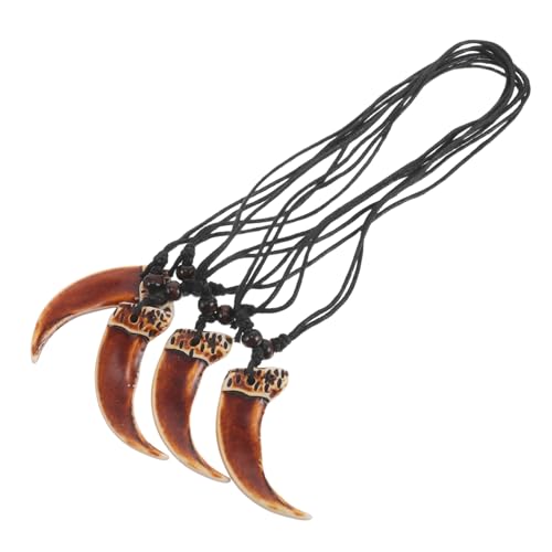 GALPADA 4stücke Anhänger Mit Verstellbarer Schwarzer Wachskordel Schmuckanhänger Aus Für Damen Halsketten Mit Künstlichen Zähnen Im Vintage-stil von GALPADA