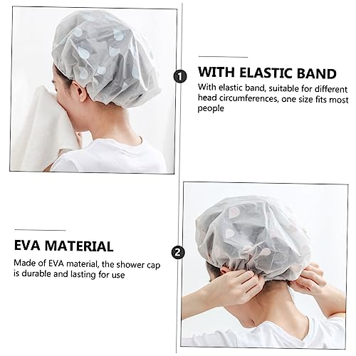 GALPADA 4 Stück Teiliges Wasserdichtes Duschhauben für Damen Verstellbar Elastisch Langlebig EVA Material Schutz vor Nässe Beim Duschen Geeignet für Langes und Kurzes Haar von GALPADA