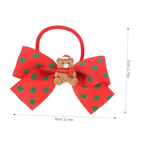 GALPADA 4 Stück Teiliges Weihnachts Haargummi mit Süßem Schleifenknoten Elastische Ponytail Halter für Mädchen Festliche Haarbänder in Rot und Grün mit Punkten Weihnachtlicher Haarschmuck von GALPADA