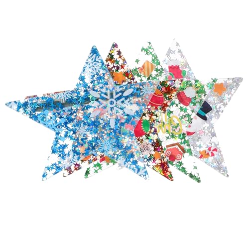 GALPADA 4 Stück Teiliges Weihnachts Haarspangen aus Metall und Acryl Dekorative Kleine Haarclips mit Unregelmäßigen Sternmotiven Festliche Haarklammern für Damen und Weihnachtsfeiern von GALPADA