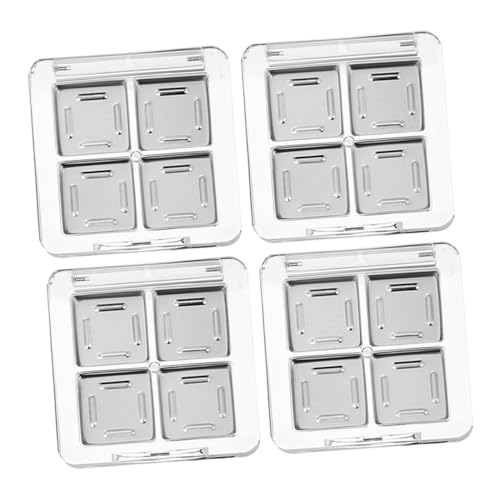 GALPADA 4 Stück Transparente DIY Lidschatten Palette mit Fächern Leere Make Up Box für Frauen Kompakte Robuste Aufbewahrung für Kosmetikorganisation und Unterwegs von GALPADA