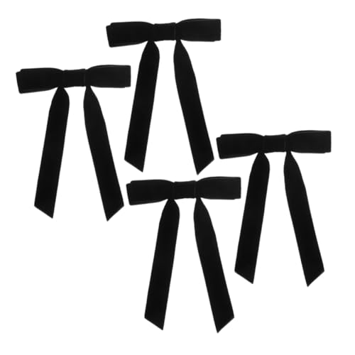 GALPADA 4 Stück Velours Haarschleifen für Damen und Mädchen Lange Schleifen Haarschmuck Weiche Haarspangen mit Dekorativen Bändern Clips für Sicheren und Stilvollen Look von GALPADA