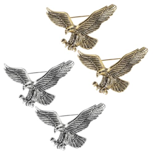 GALPADA 4 Stück Vintage Eagle Brosche Teiliges Einzigartige Anstecknadeln für Anzüge Hüte und Cardigans Stilvolle Accessoires mit Retro und Symbol für Stärke von GALPADA