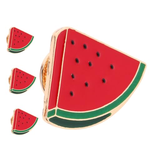 GALPADA 4 Stück Wassermelonennadel sommer zubehör sommer schmuck Aufbewahrungskorb Gärkorb rechteckiger Korb aus Rattan Wassermelonen-Mode-Pin Wassermelonen-Mini-Pin Zinklegierung rot von GALPADA