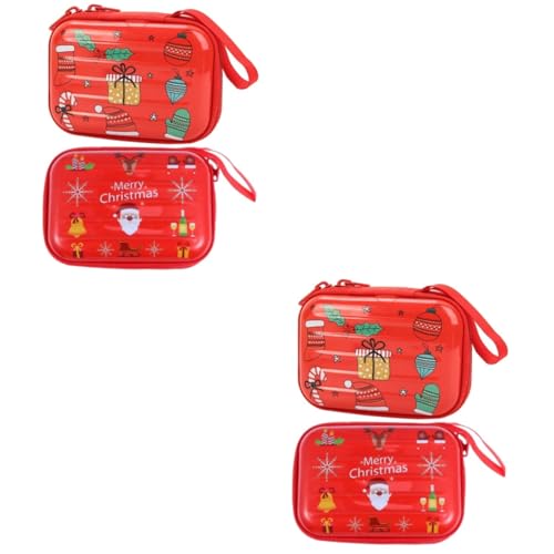 GALPADA 4stücke Mini Münztaschen Im Weihnachtsdesign Rechteckige Reißverschlusstasche Für Kleingeld Schlüssel Und Karten Praktisch Für Täglichen Gebrauch Vielseitig Einsetzbar von GALPADA
