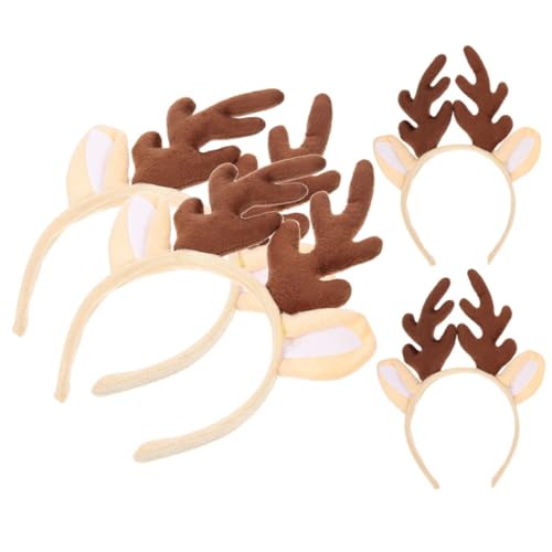 GALPADA 4 Stück Weihnachtsstirnband Weihnachts-rentier-stirnband Rentier-geweih-stirnband Festlicher Cosplay-kopfschmuck Stirnband Aus Rentierhorn Hirschgeweih Cosplay Damen Stoff Mädchen von GALPADA