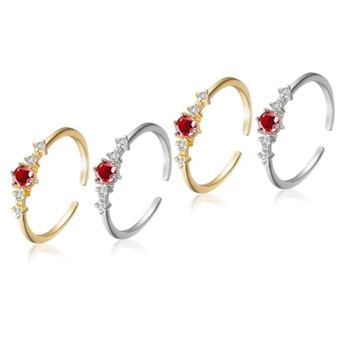 GALPADA 4 Stück offener Edelsteinring schicker Fingerring Schmuck für Mädchen geschenke für den jahrestag gastgeschenke geburtstag Ringe Geschenkring für Frauen Damen Fingerschmuck schlank von GALPADA