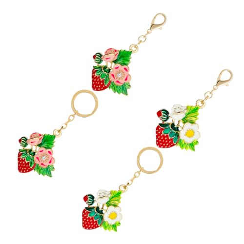 GALPADA 4stücke Erdbeer Schlüsselanhänger Metall Kreative Taschenanhänger Süße Dekoration Für Schlüssel Taschen Und Handys Für Zu Besonderen Anlässen von GALPADA