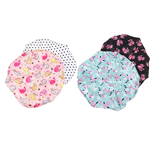 GALPADA 4er-pack Schlaf-duschhauben Für Jungen Und Mädchen Runde Haube Elastische Haarhauben Für Jungen Und Mädchen Polyester Weich Waschbar Einheitsgröße von GALPADA