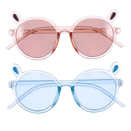GALPADA 4stücke Junge Mädchen-sonnenbrille Mit Kreativem Bären-design Runde Rahmen Uv-schutz Für Strandfotos Outdoor-aktivitäten Und Partys Transparent Transparent von GALPADA